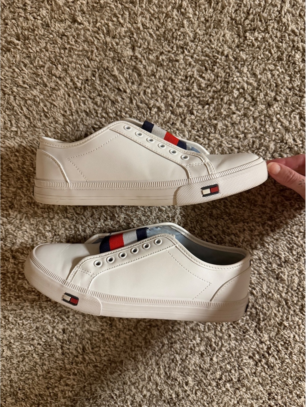 Tommy Hilfiger Women's White Slip-On Sneakers Size 7.5